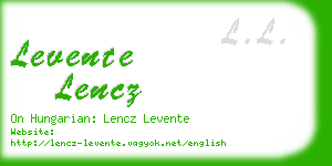 levente lencz business card